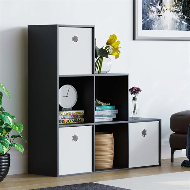 White - Lassic - 6 Cube Storage Unit (B) + Set of 3 Storage Cubes